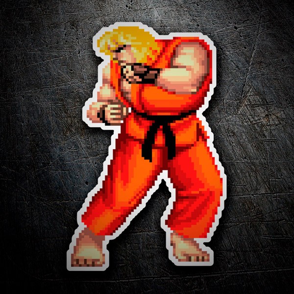 Pegatinas: Street Fighter Ken Pixel 16 Bits
