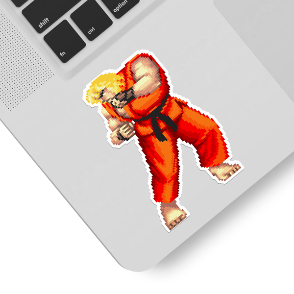 Pegatinas: Street Fighter Ken Pixel 16 Bits