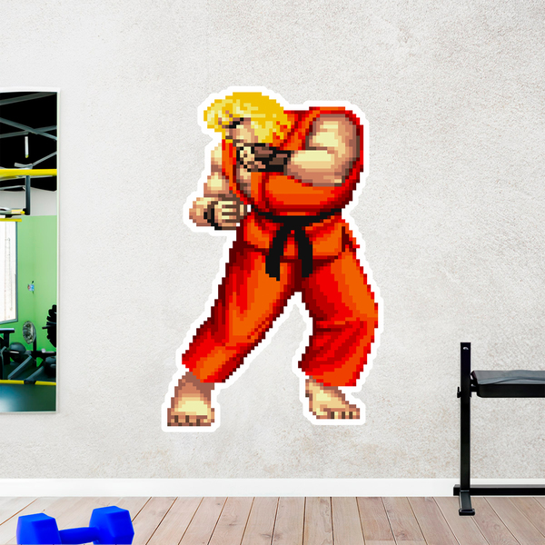 Pegatinas: Street Fighter Ken Pixel 16 Bits