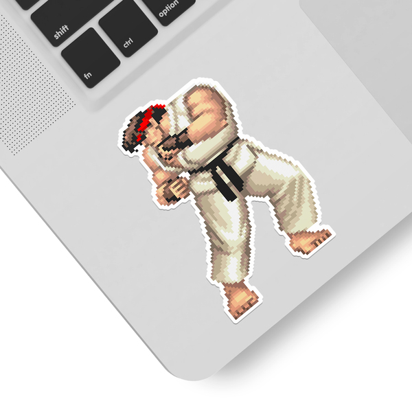 Pegatinas: Street Fighter Ryu Pixel 16 Bits