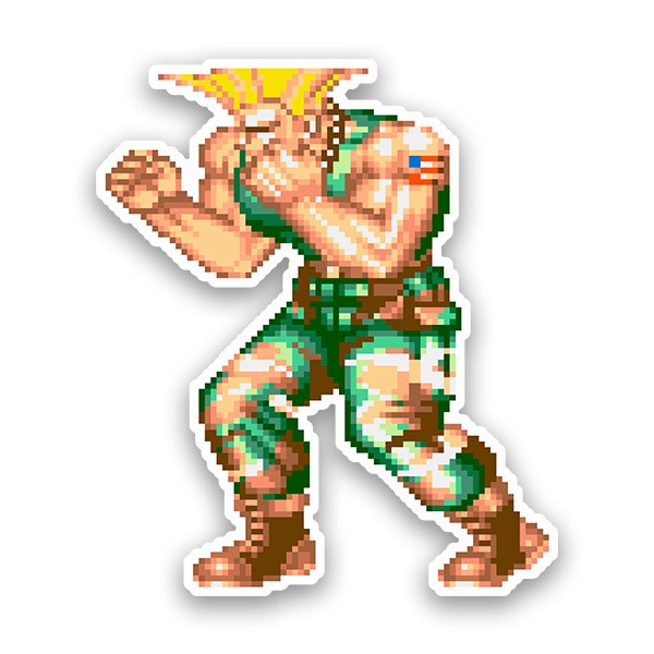Pegatinas: Street Fighter Guile Pixel 16 Bits