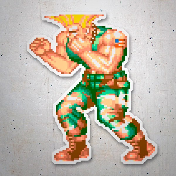 Pegatinas: Street Fighter Guile Pixel 16 Bits