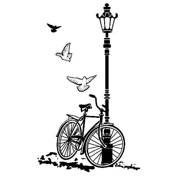 Vinilo decorativo de bicicleta y farola TeleAdhesivo