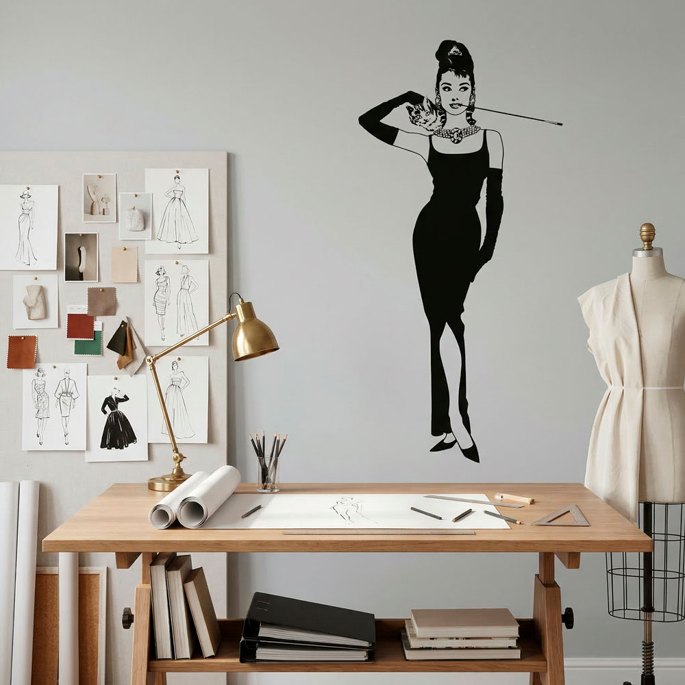 Vinilos Decorativos: Audrey con su gato