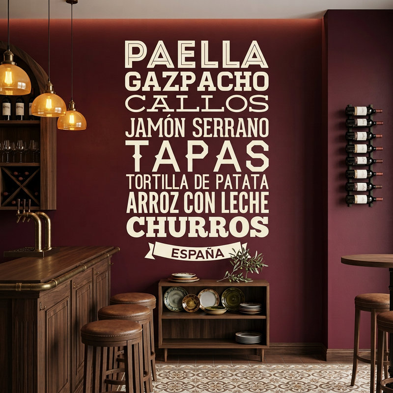 Vinilos Decorativos: Gastronom&iacute;a de Espa&ntilde;a