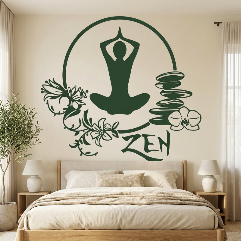 Vinilos Decorativos: Ejercicio meditaci&oacute;n yoga