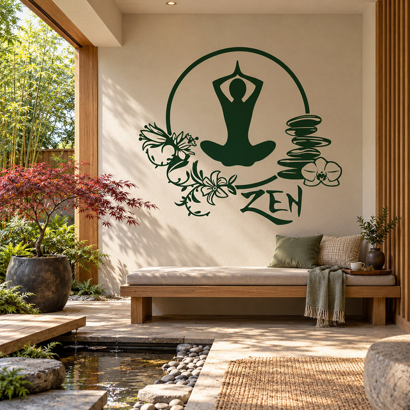 Vinilos Decorativos: Ejercicio meditaci&oacute;n yoga