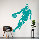 Vinilos Decorativos: Jugador de baloncesto botando 4