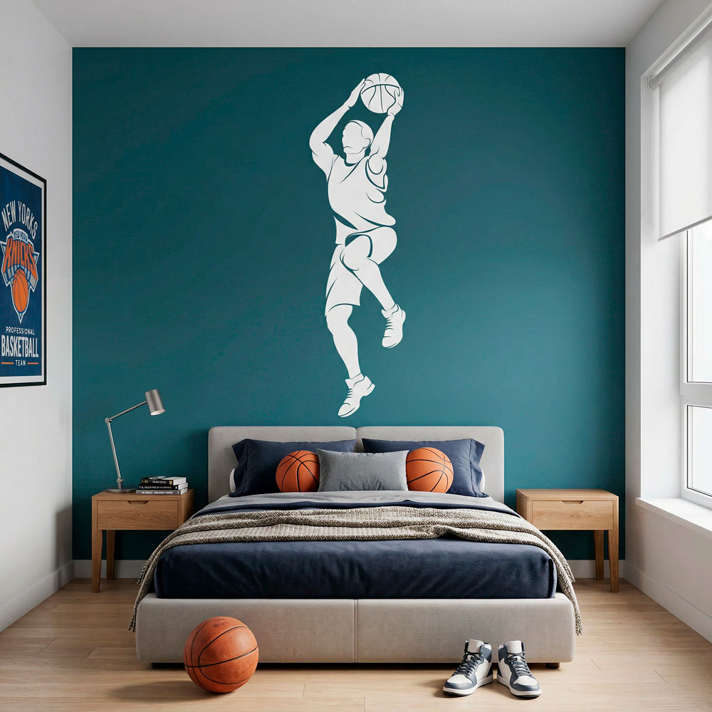 Vinilos Decorativos: Jugador de baloncesto tirando