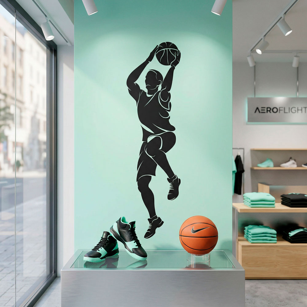Vinilos Decorativos: Jugador de baloncesto tirando