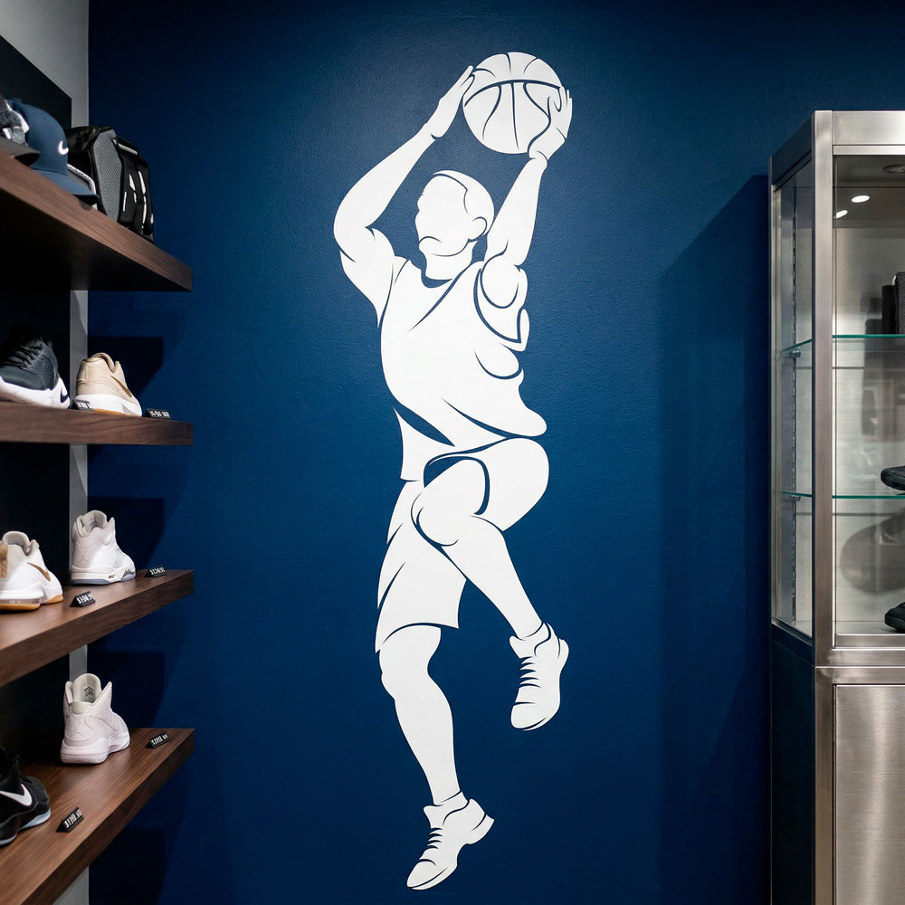 Vinilos Decorativos: Jugador de baloncesto tirando