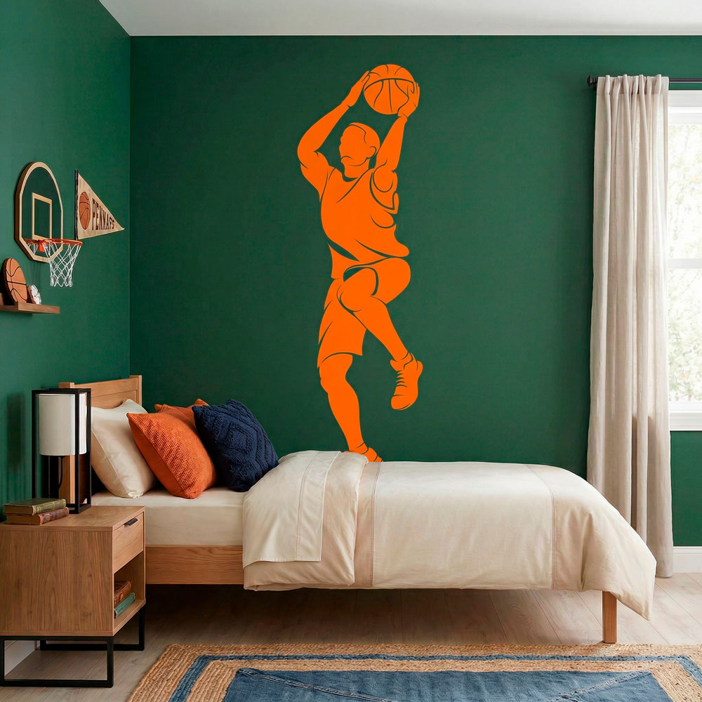 Vinilos Decorativos: Jugador de baloncesto tirando