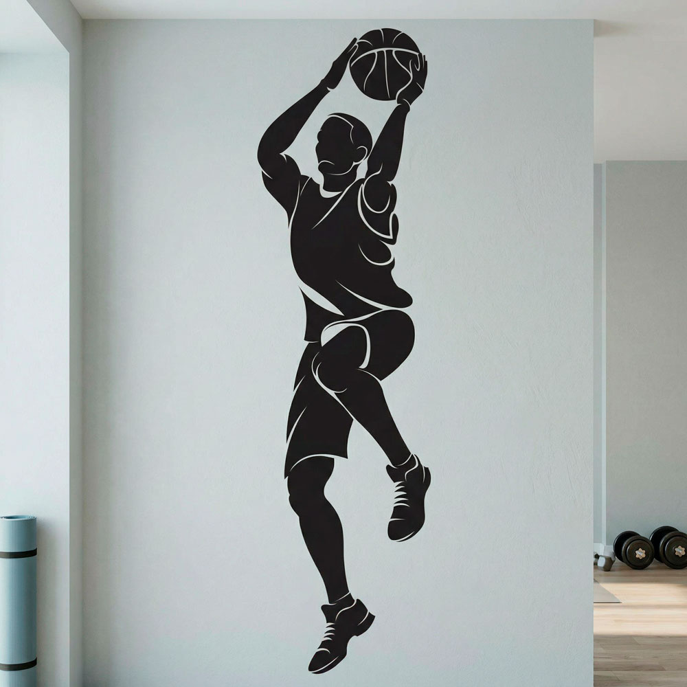 Vinilos Decorativos: Jugador de baloncesto tirando