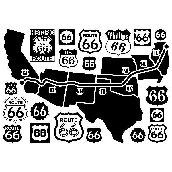 Vinilos Decorativos: Mapa y logos Route 66