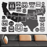 Vinilos Decorativos: Mapa y logos Route 66 3