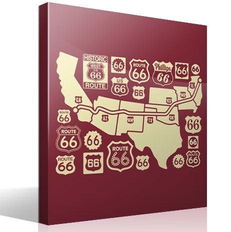 Vinilos Decorativos: Mapa y logos Route 66
