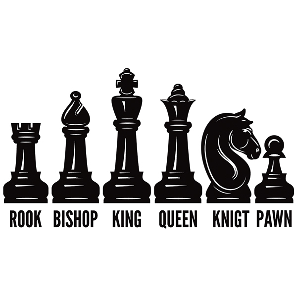 Vinilo decorativo Fichas ajedrez en inglés
