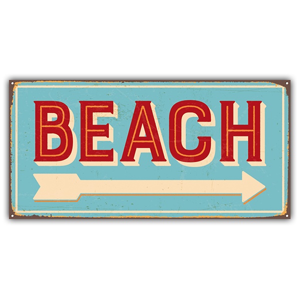 Vinilos Decorativos: Señal retro Beach