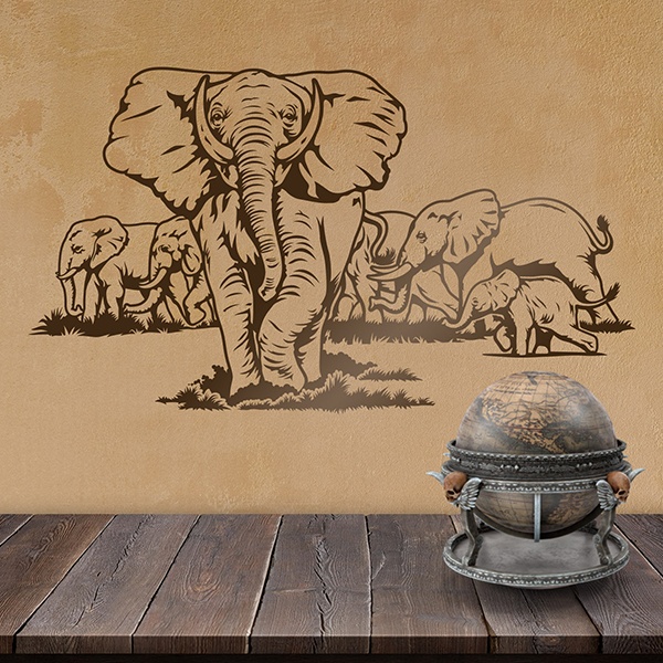 Vinilos Decorativos: Manada de Elefantes