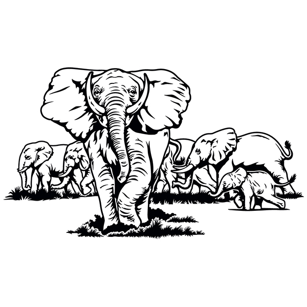Vinilos Decorativos: Conjunto de Elefantes