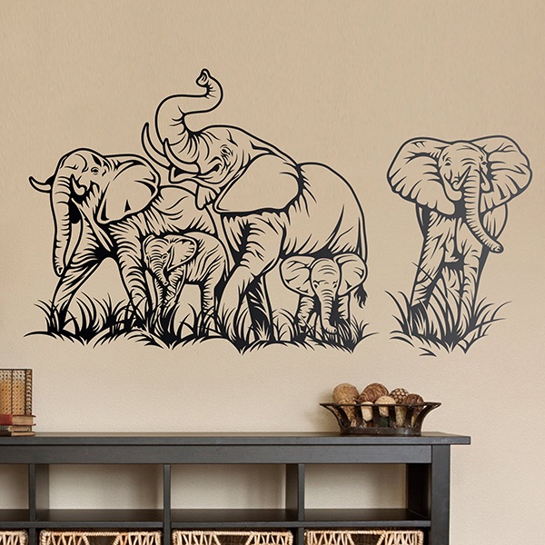 Vinilos Decorativos: Reunión de Elefantes