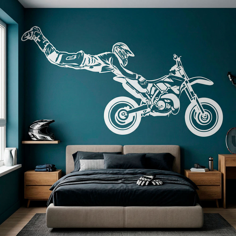 Vinilos Decorativos: Motocross salto Superman