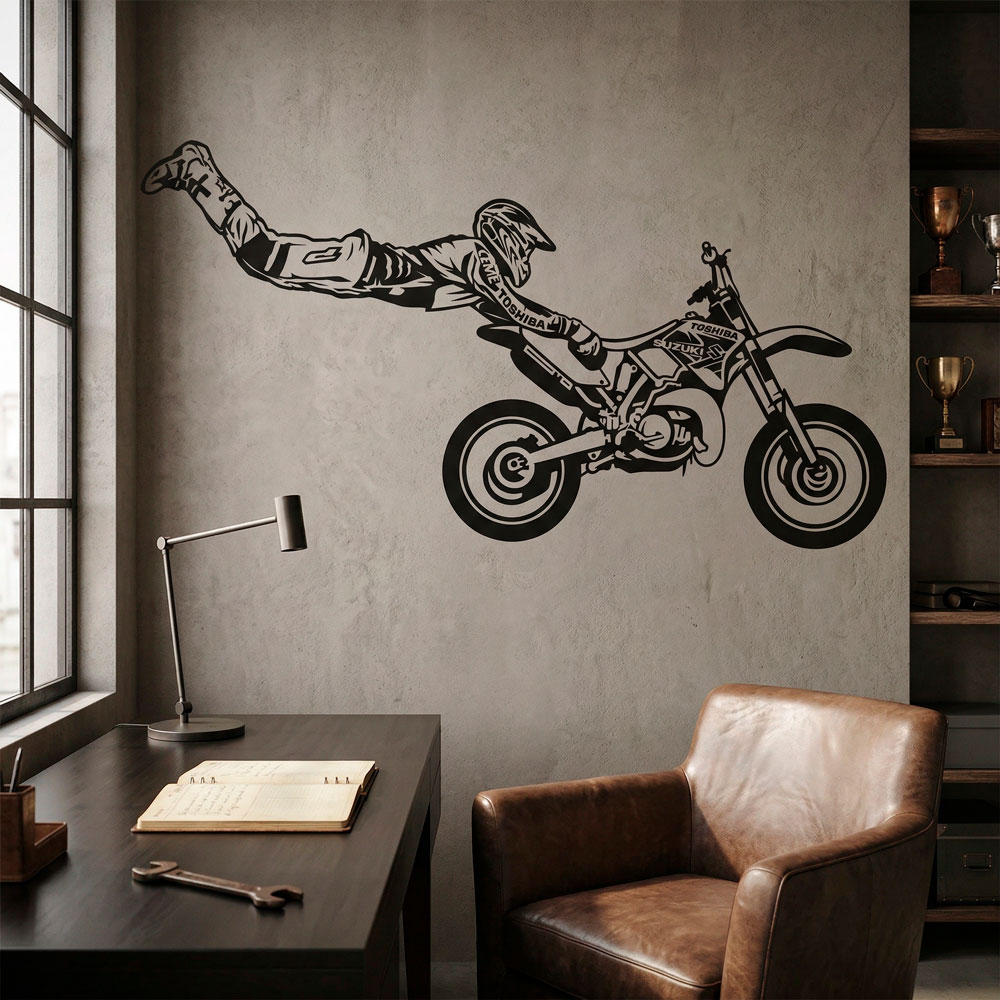 Vinilos Decorativos: Motocross salto Superman