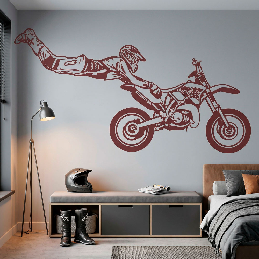 Vinilos Decorativos: Motocross salto Superman