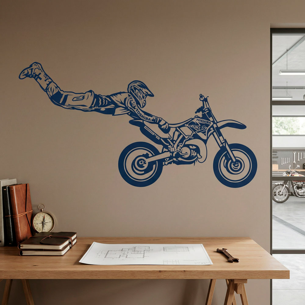 Vinilos Decorativos: Motocross salto Superman