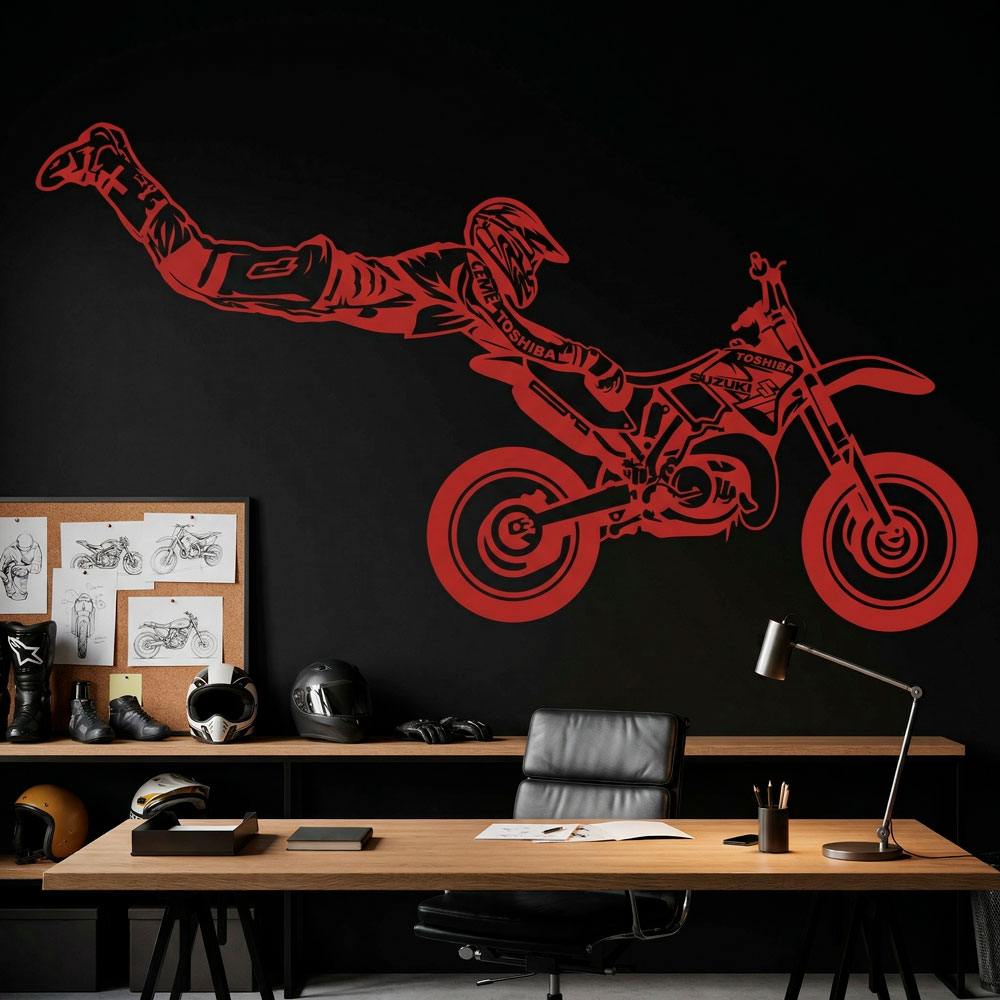 Vinilos Decorativos: Motocross salto Superman
