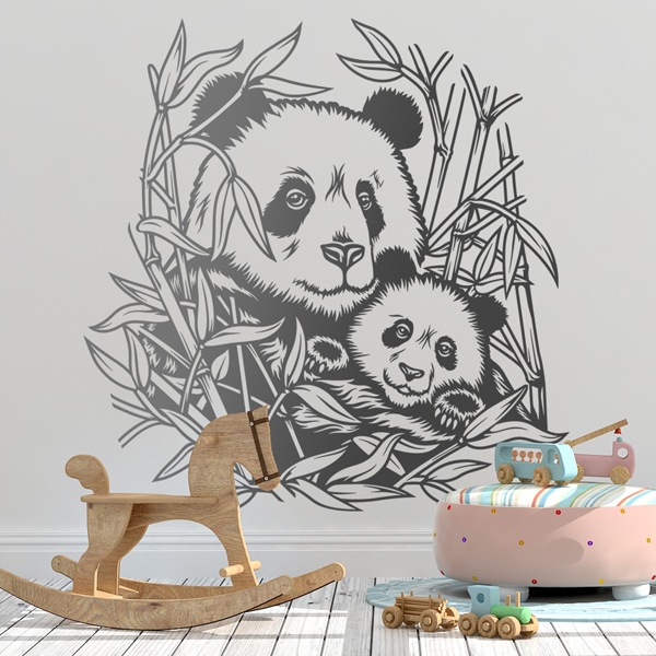 Vinilos Decorativos: Osos Panda en Familia 0