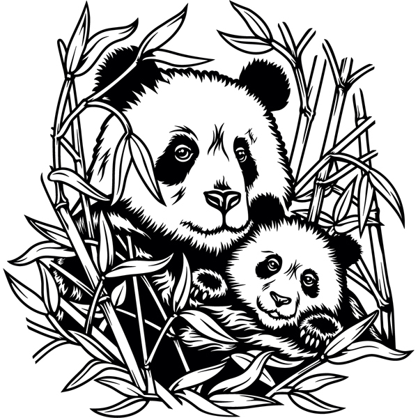 Vinilos Decorativos: Osos Panda en Familia