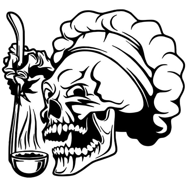 Vinilos Decorativos: Calavera Chef con Cuchar&oacute;n