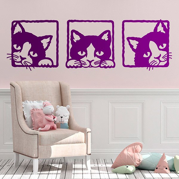 Vinilos Decorativos: 3 gatitos