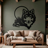 Vinilos Decorativos: Lobo con luna llena 8