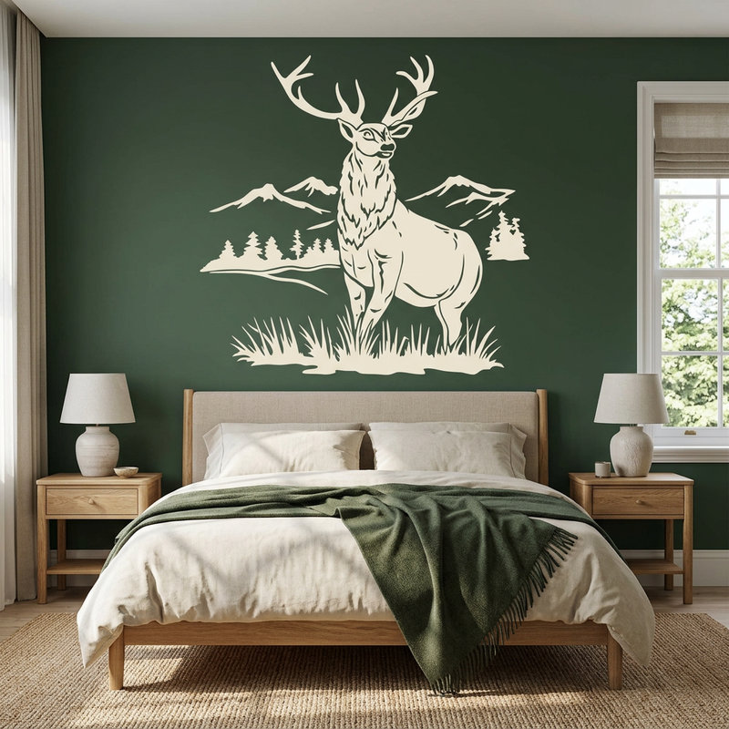 Vinilos Decorativos: Ciervo por el bosque