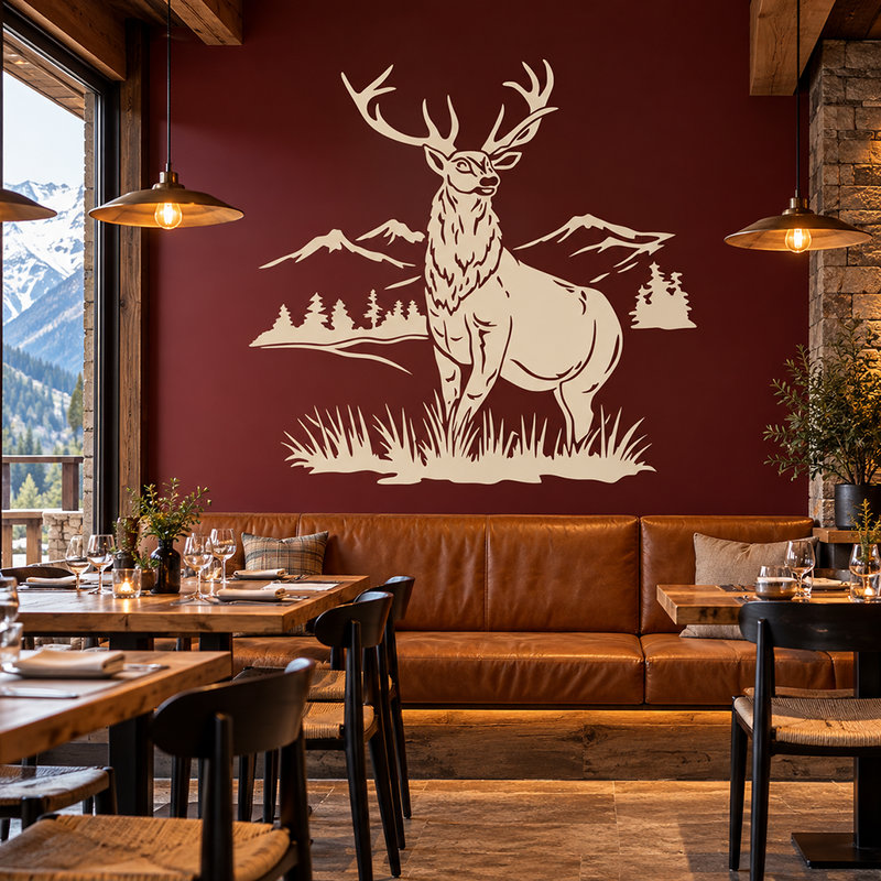 Vinilos Decorativos: Ciervo por el bosque