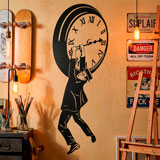 Vinilos Decorativos: Harold Lloyd colgando del reloj 13