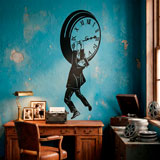Vinilos Decorativos: Harold Lloyd colgando del reloj 14