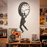 Vinilos Decorativos: Harold Lloyd colgando del reloj 22