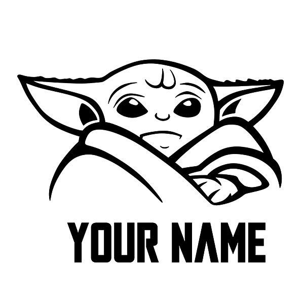 Vinilos Decorativos: Baby Yoda concentrado personalizado