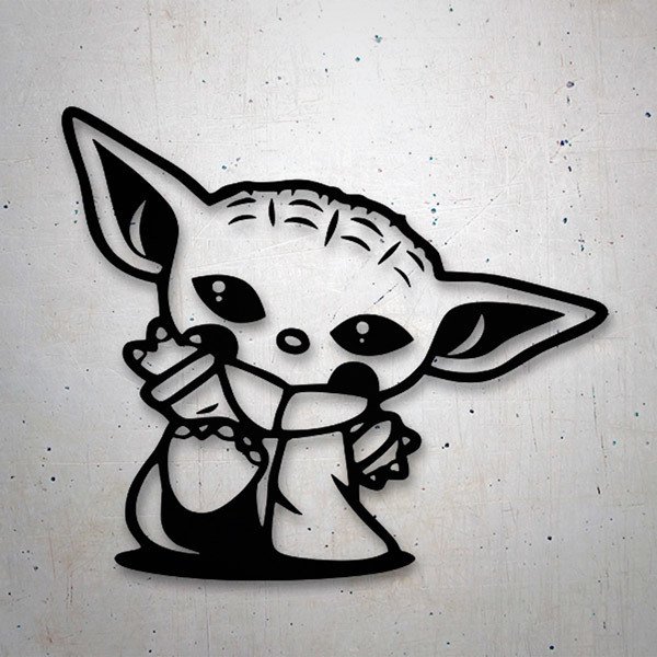 Pegatina Baby Yoda Bailando Teleadhesivo Com Hola dibujantes, hoy aprenderemos a dibujar al mas lindo y tierno yoda bebe de una manera muy facil, estan listos? pegatina baby yoda bailando