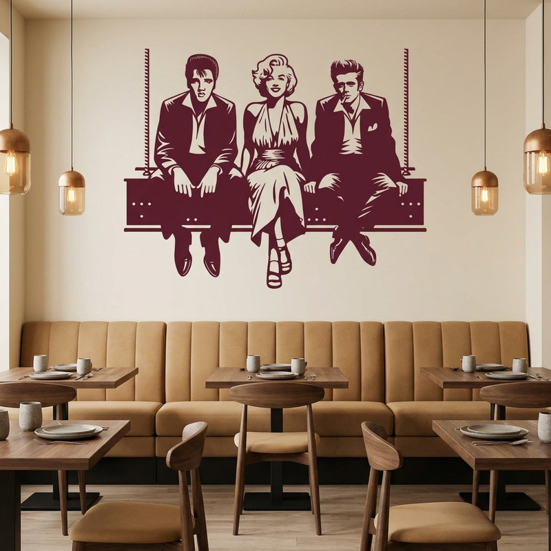 Vinilos Decorativos: Elvis - Marilyn - James