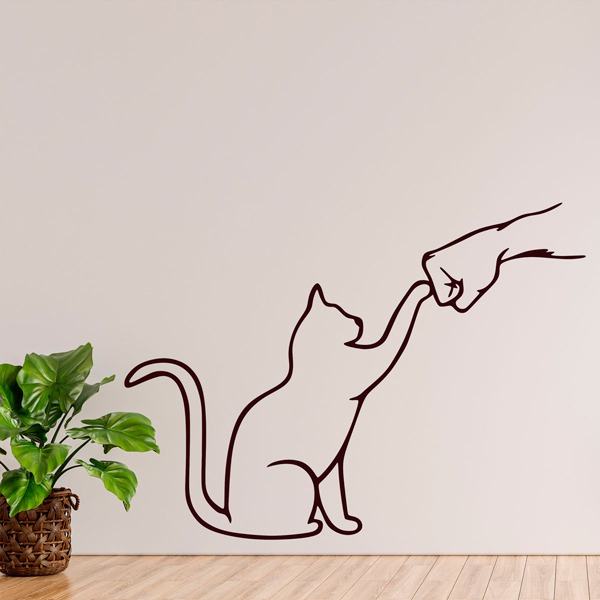 Vinilos Decorativos: Vinilo decorativo gato y mano