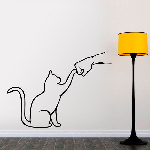 Vinilos Decorativos: Vinilo decorativo gato y mano
