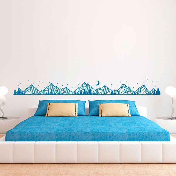 Vinilos Decorativos: Paisaje de montañas noche