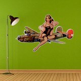 Vinilos Decorativos: Vinilo decorativo de chica pin-up con bombardero v 3