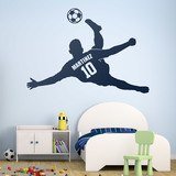 Vinilos Infantiles: Silueta de niño futbolista haciendo chilena 2