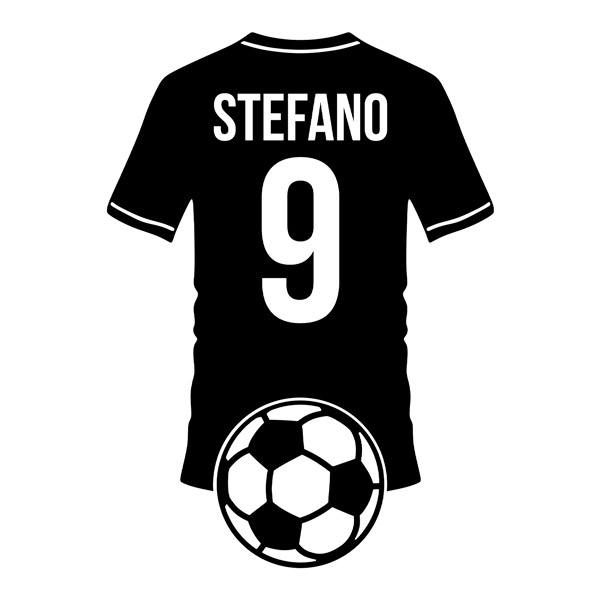 Vinilos Infantiles: Silueta de camiseta de fútbol personalizada con no