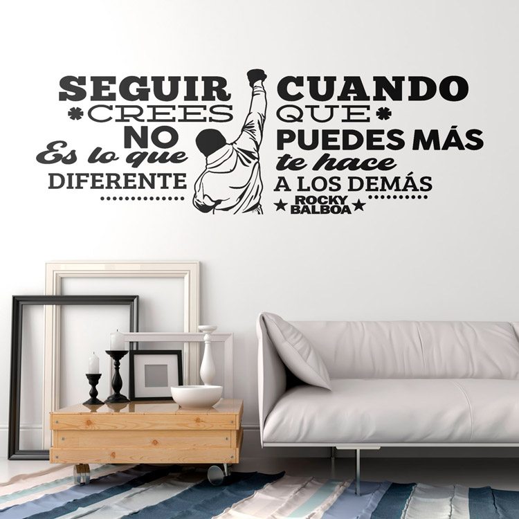 Vinilos Decorativos: Vinilo decorativo con frase motivacional de Rocky 